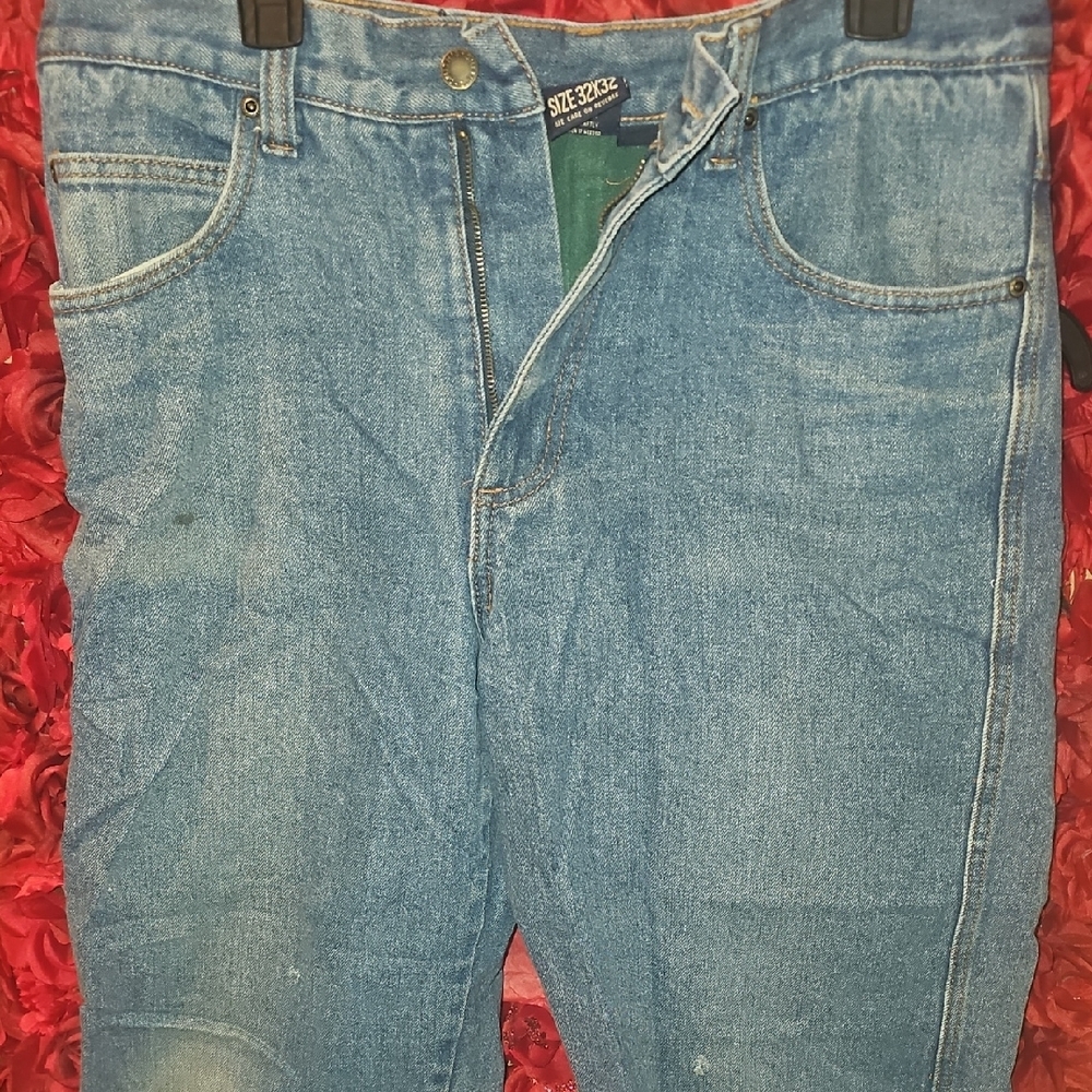 Smith's 1906 Mens Blue Denim Relaxed Fit Fleece Lined Jeans Size 32 X 32